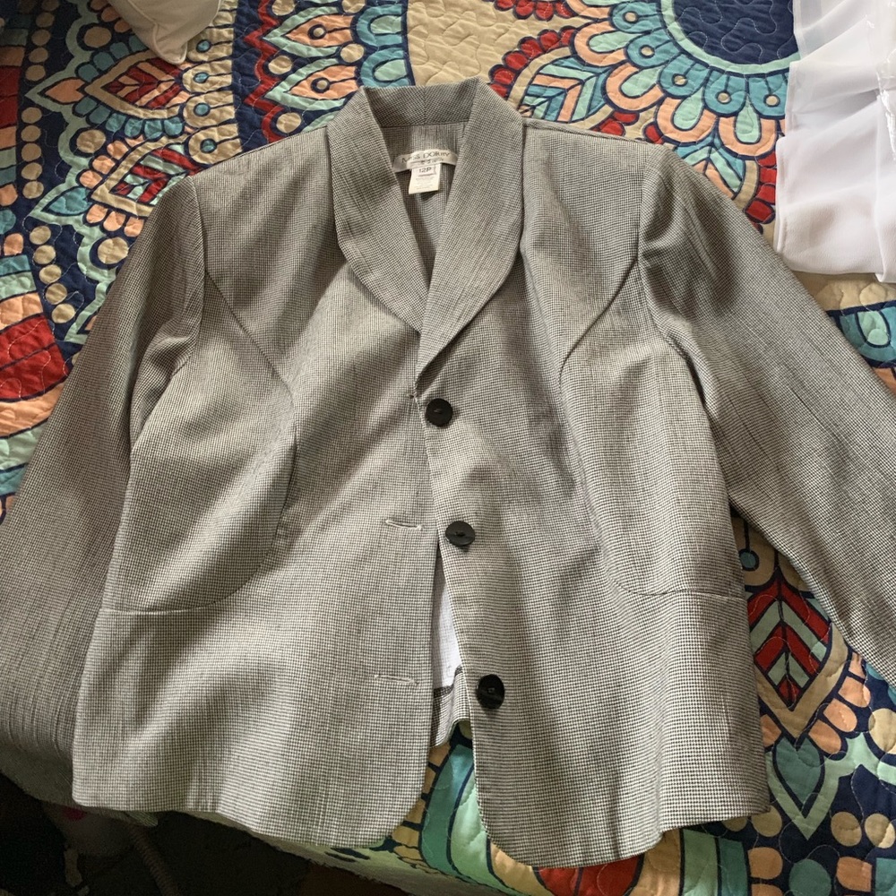 Gray Checkered Blazer - image 1